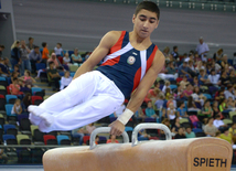 İdman gimnastikası üzrə 22-ci Bakı Çempionatı və Birinciliyi. Kişilər arasında çoxnövçülük finalı və mükafatlandırma mərasimi. Bakı, Azərbaycan, 03 oktyabr 2015